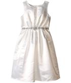Us Angels - Sleeveless Satin Dress W/ Beaded Pleated Waist Full Skirt