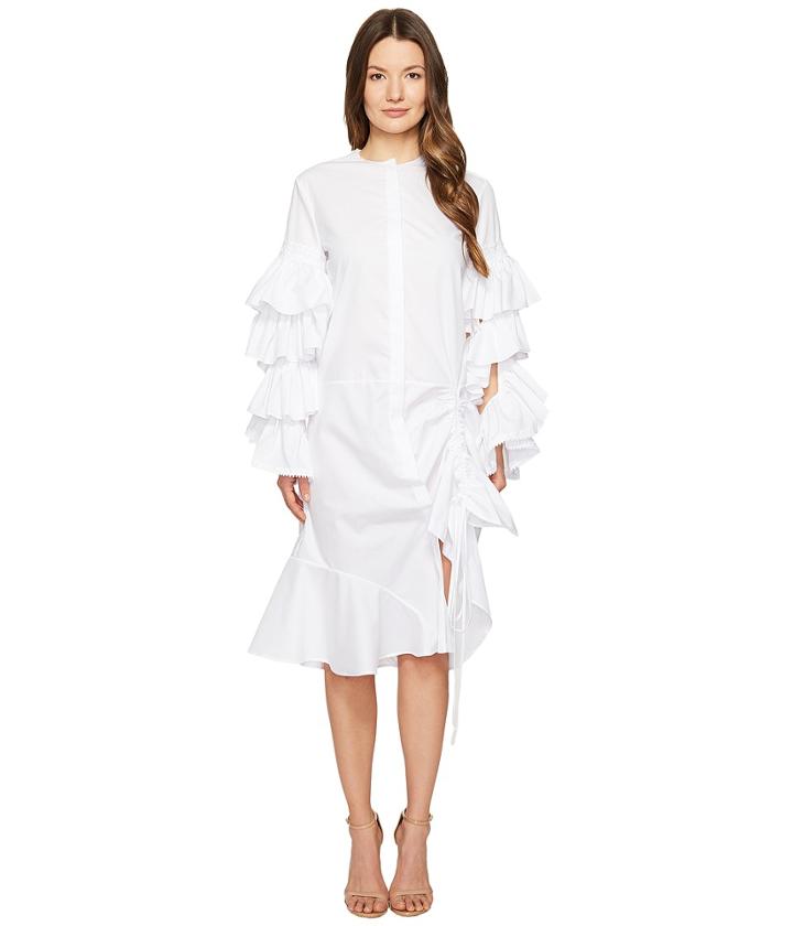 Preen By Thornton Bregazzi - Wren Adjustable Ruffle Sleeve Shirtdress