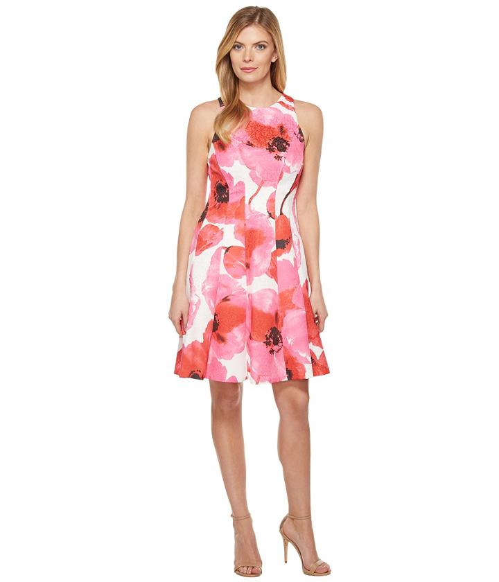 Maggy London - Poppy Stem Cotton Jacquard Fit And Flare Dress