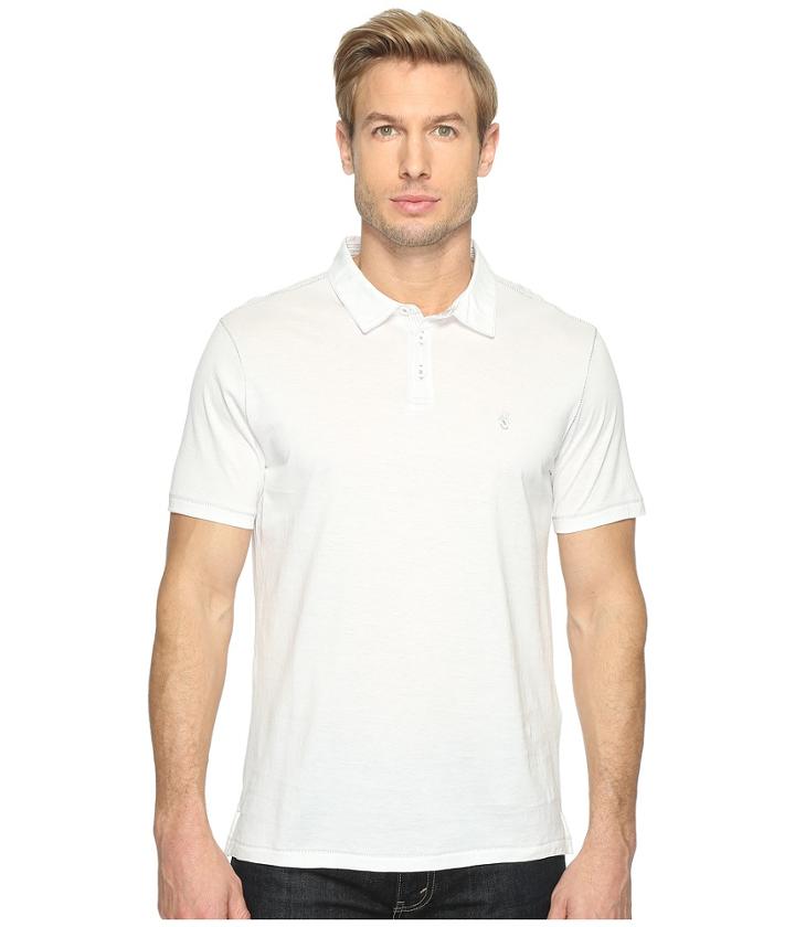 John Varvatos Star U.s.a. - Matte Sheen Soft Collar Peace Polo With Peace Sign Chest Embroidery K1381t1b
