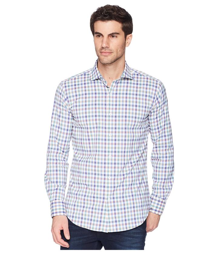 Bugatchi - Long Sleeve Spread Collar Woven Shaped