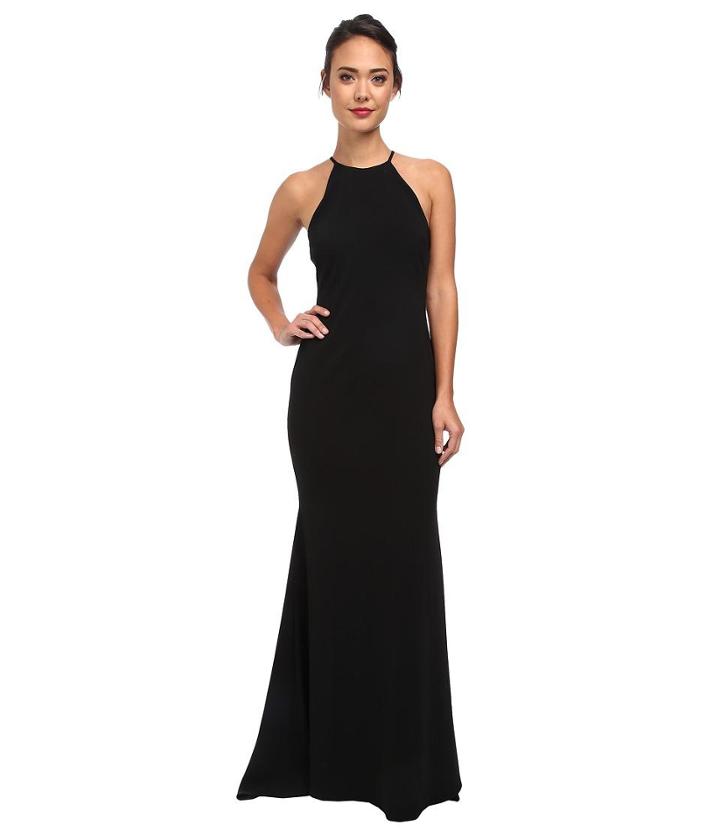 Badgley Mischka Stretch Crepe Halter