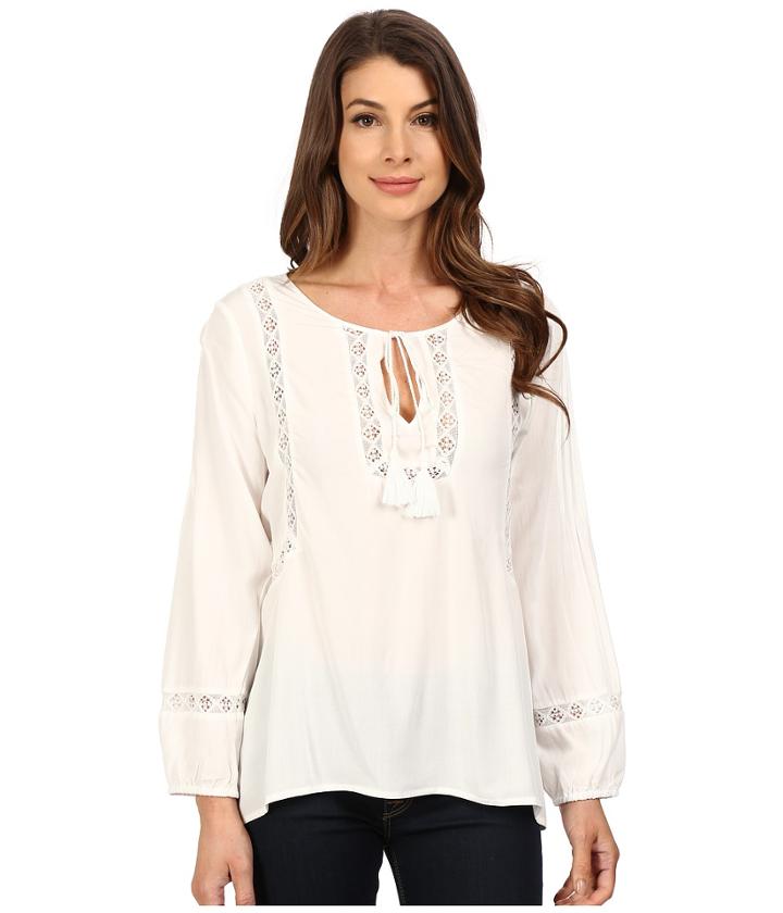 Dylan By True Grit - Dreamcatcher Lace Tie Top
