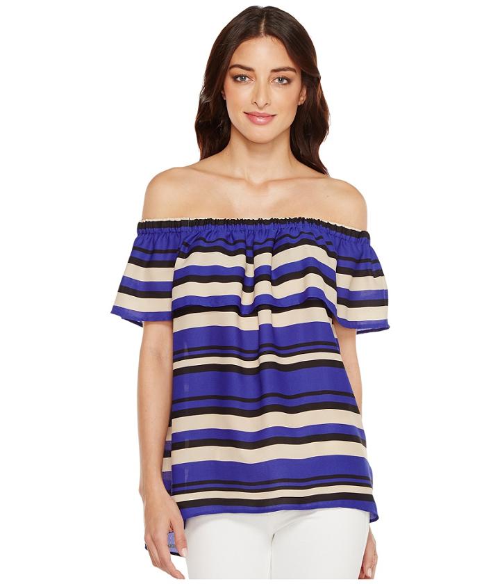 Vince Camuto - Kalari Stripe Ruffle Off Shoulder Blouse