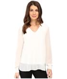 Calvin Klein - Solid High-low V-neck Top