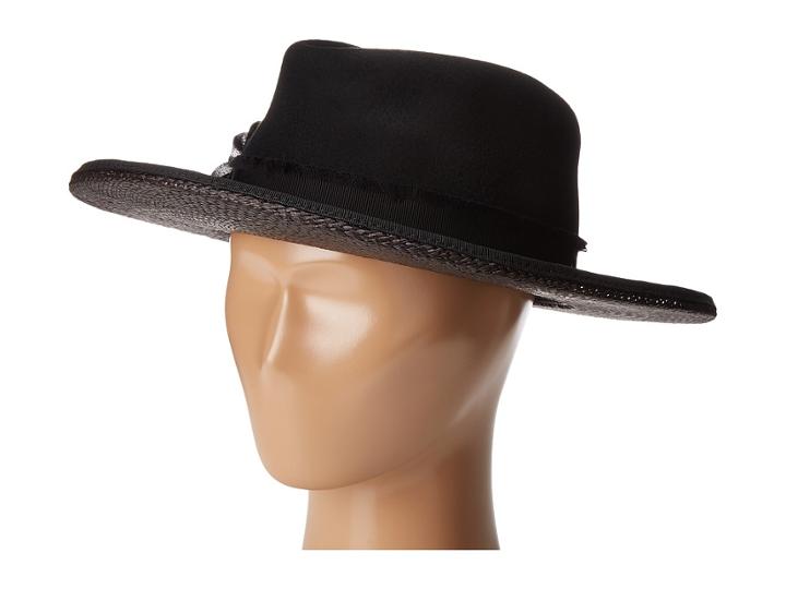 The Kooples - Laurent Wool Felt Hat W/ Straw