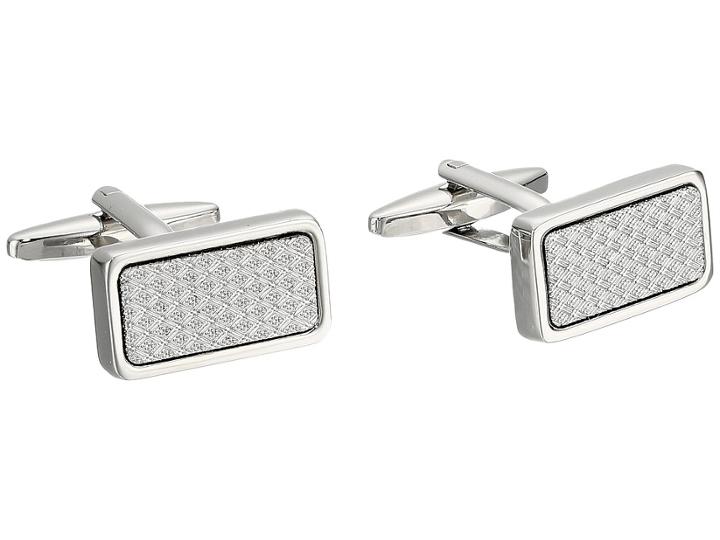 Stacy Adams - Cuff Link - Silver With Textured Inlay