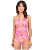 Lauren Ralph Lauren - Oceania Floral High Neck One-piece Slimming Fit W/ Removable Cup