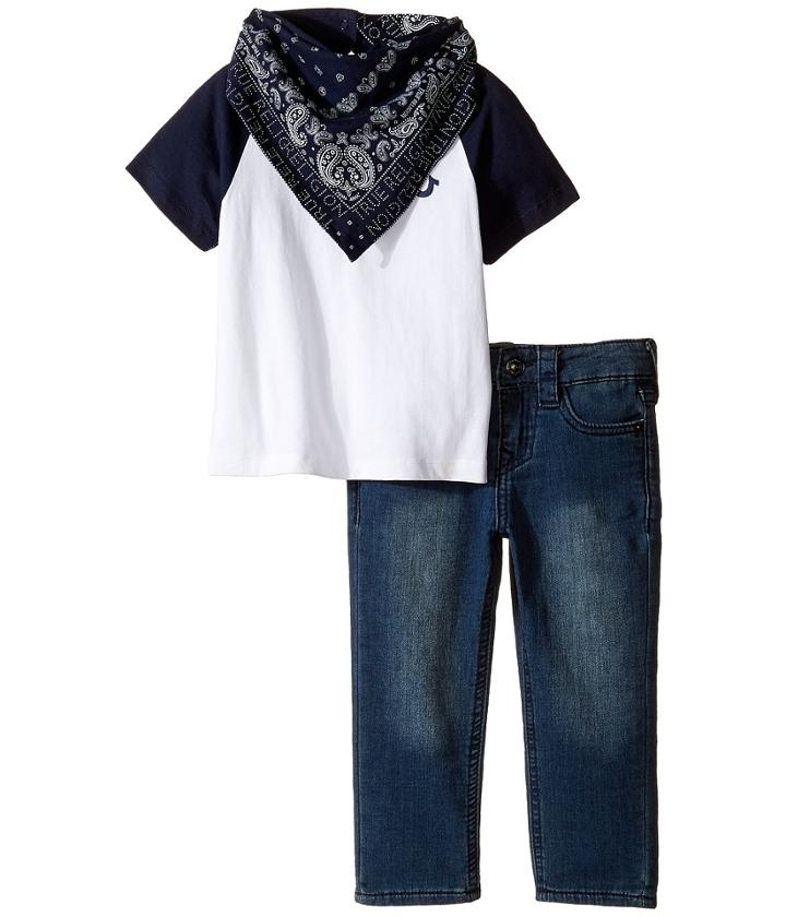True Religion Kids - Branded Raglan Tee Three-piece Set