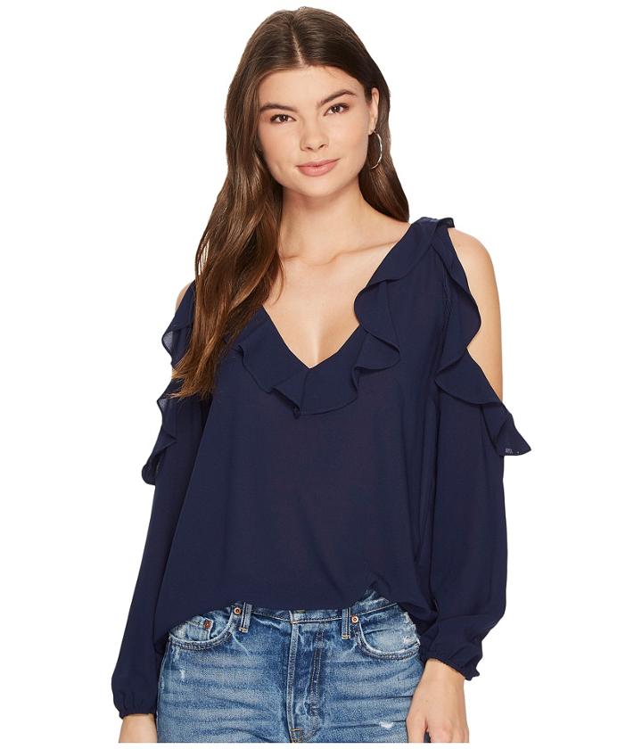 Bb Dakota - Eatan Ruffle Cold Shoulder Top