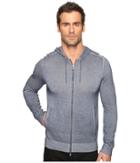 John Varvatos Star U.s.a. - Cold Dye Long Sleeve Zip Front Hoodie Sweater With Herringbone Stitch Details Y1427s4b
