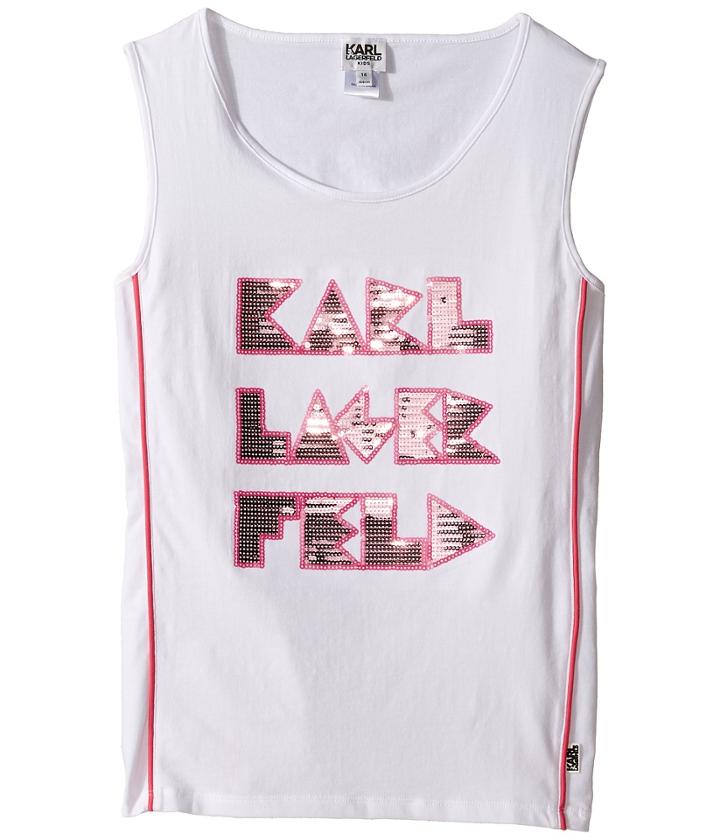 Karl Lagerfeld Kids - Tank Top W/ Contrast Piping Sequin Graphics