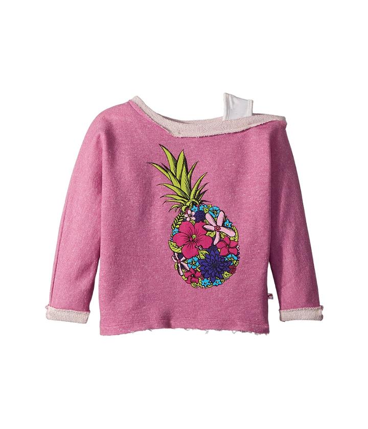 Appaman Kids - Ulta Soft Flower Pineapple Off Shoulder Sweatshirt