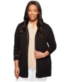 Vince Camuto Specialty Size - Plus Size Long Sleeve Sheer Stripe Cardigan