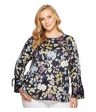 Vince Camuto Specialty Size - Plus Size Long Sleeve Flare Cuff Country Floral Blouse