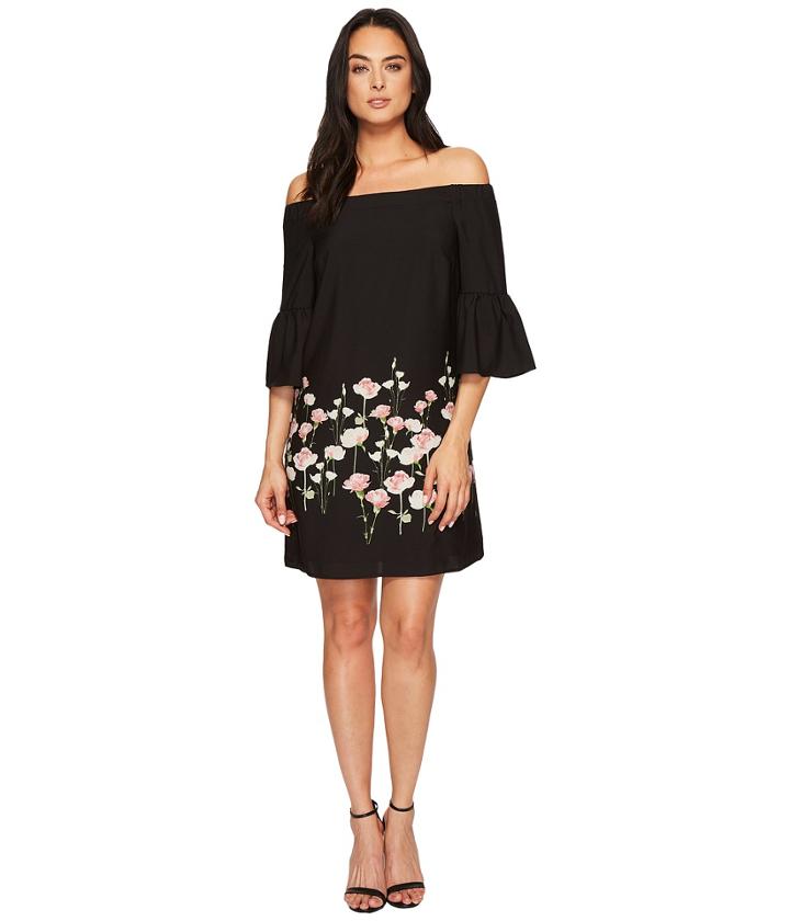 Cece - Evelyn - Off The Shoulder Floral Border Dress