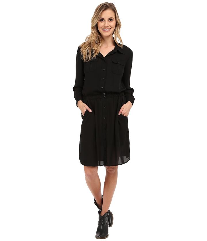 Stetson - Black Crepe Western Shirtdress