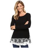 Karen Kane - Plaid Print Inset Sweater