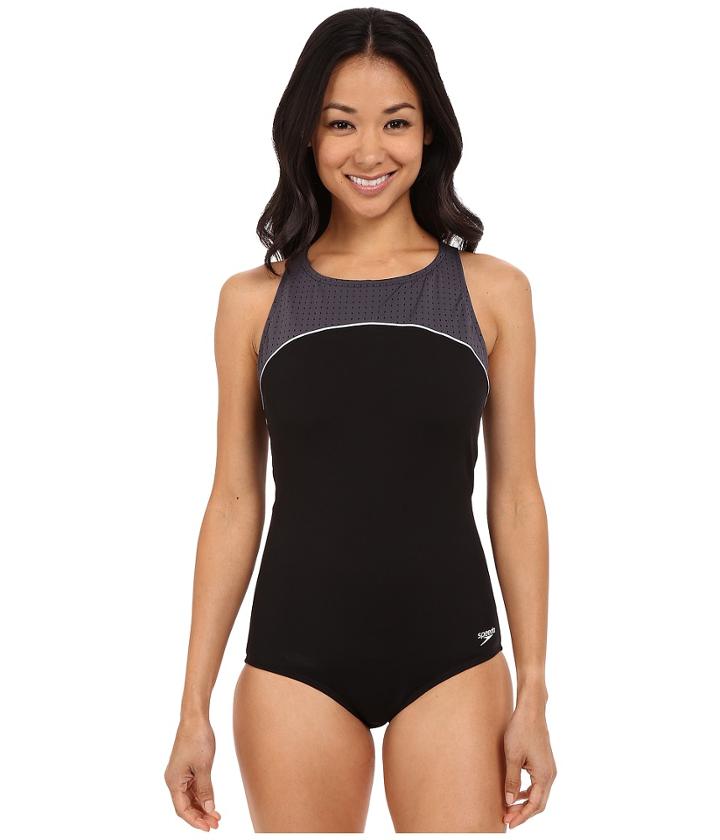 Speedo - Color Block High Neck One-piece