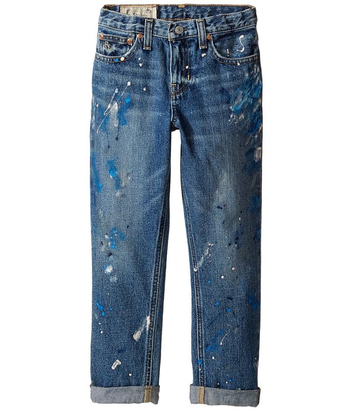 Polo Ralph Lauren Kids - Denim Paint Splat Five-pocket Jeans In Michael Wash