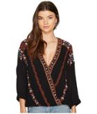 Free People - Crescent Moon Embroidered Blouse