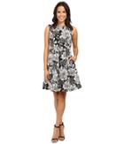 Adrianna Papell - Lined Antique Elegance Printed Faille Fit And Flare Dress