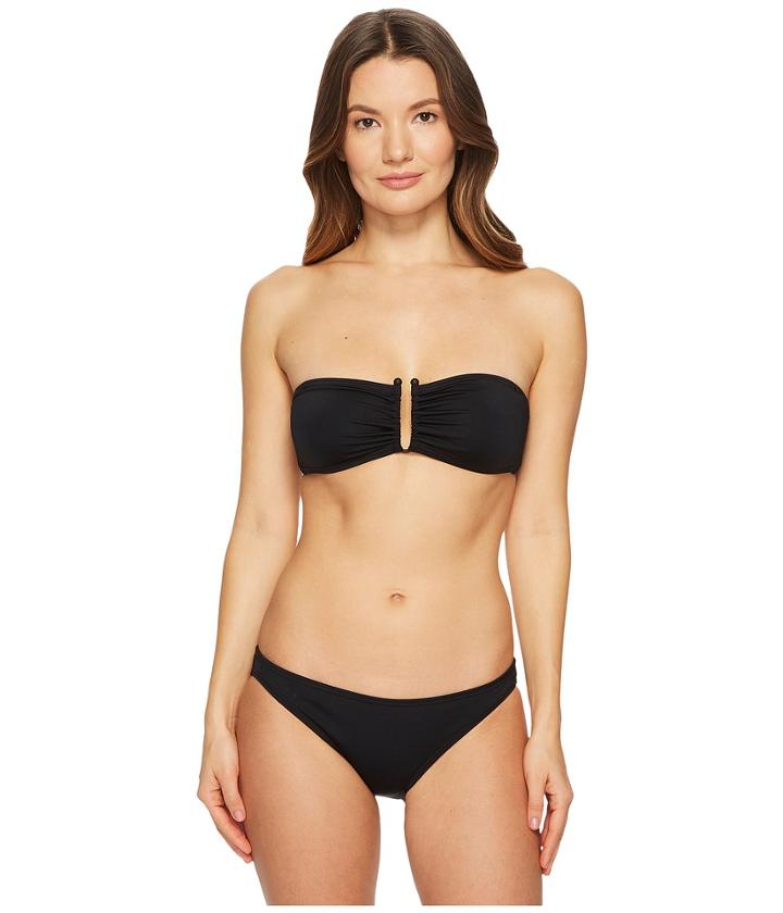 Proenza Schouler - Solids Two-piece Bikini Set W/ U-shape Barbell Trim Bandeau Top Classic Bottom