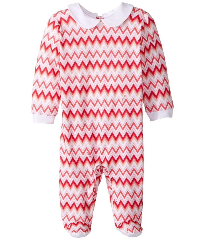 Missoni Kids - Jersey Zigzag All Over Printed Long Sleeve One-piece