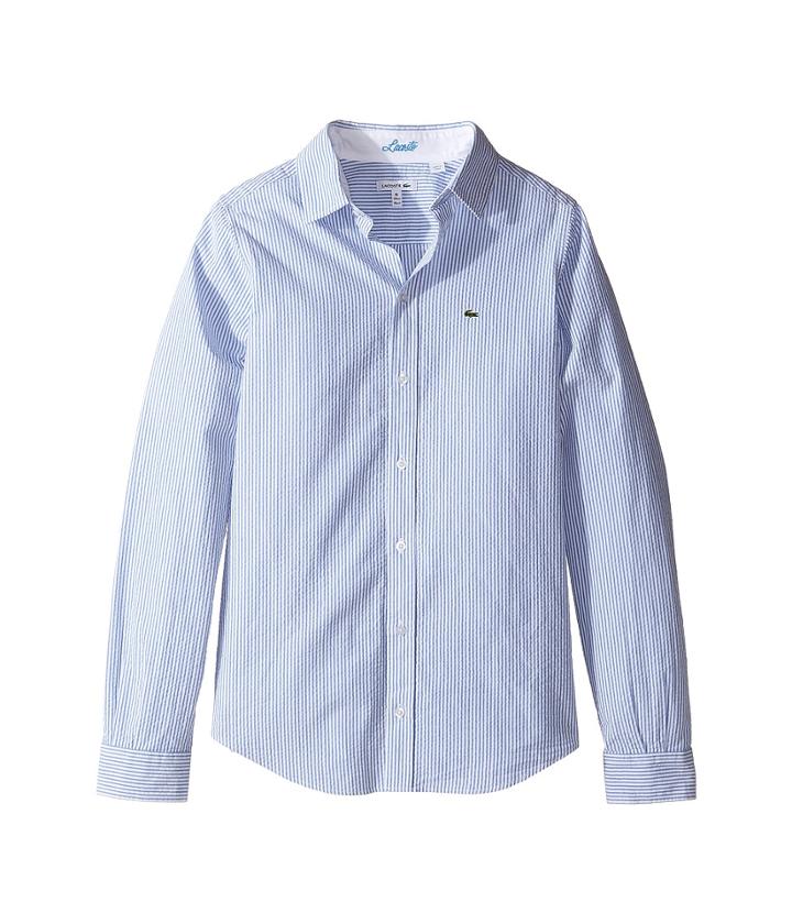 Lacoste Kids - Long Sleeve Seersucker Stripe Shirt