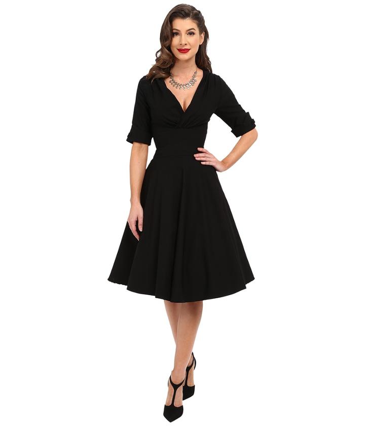 Unique Vintage - 3/4 Sleeve Delores Swing Dress