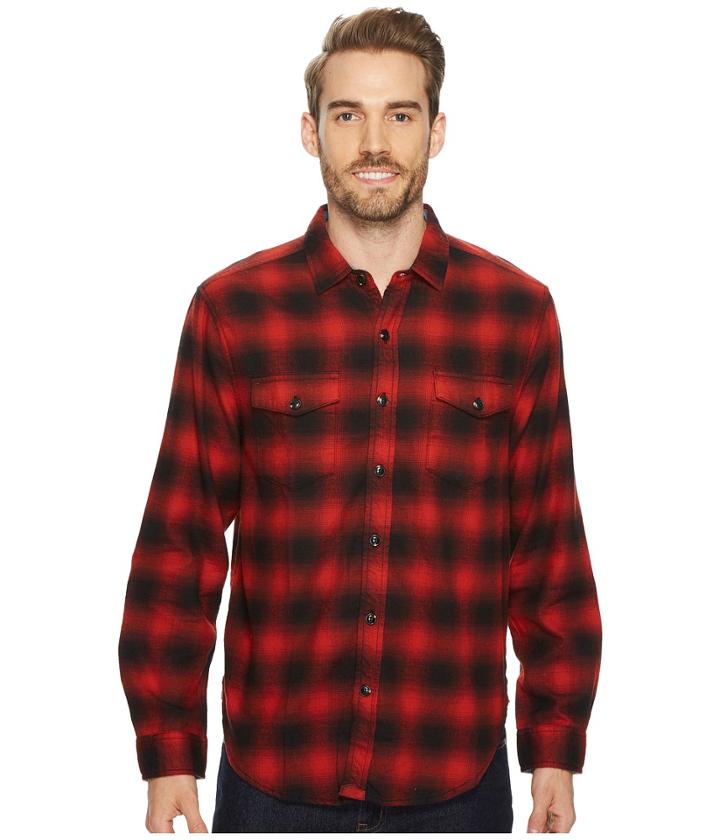 True Grit - Redford Plaid Long Sleeve Two-pocket Shirt With Chambray And Stitch Detail