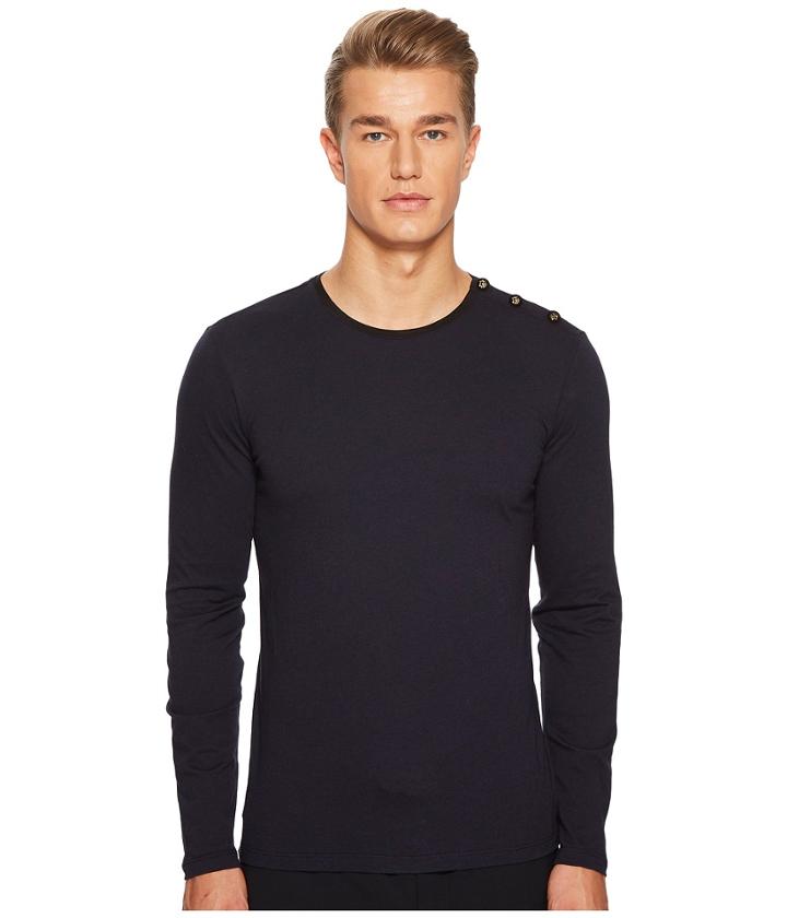 The Kooples - Long Sleeved T-shirt With Velvet Trim