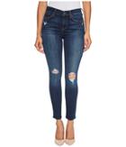 7 For All Mankind - High Waist Ankle Skinny Jeans W/ Squiggle Destroy In Heritage Night