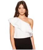 1.state - One Shoulder Double Layer Ruffle Blouse