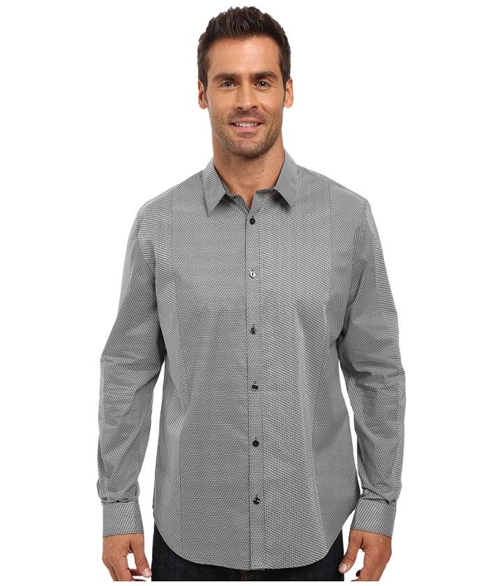Calvin Klein - Long Sleeve Micro Printed Woven Shirt