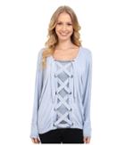 Miraclebody Jeans - Lydia Lace-up Front Top W/ Body-shaping Inner Shell