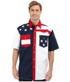 Roper - S/s Pieced Stars And Stripes Patriotic
