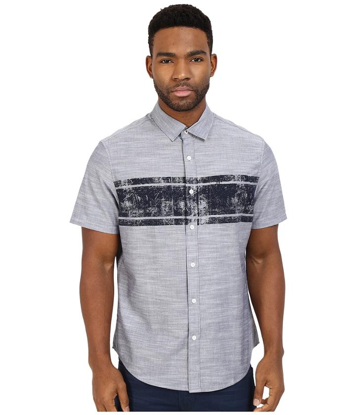 Original Penguin - Short Sleeve Chambray W/ Chest Stripe