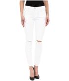 7 For All Mankind - The Ankle Skinny W/ Knee Holes In Clean White 2