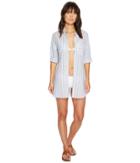 Tommy Bahama - Ticking Stripe Boyfriend Shirt Cover-up