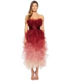 Marchesa - Strapless Cocktail In Ombre Tulle Dress