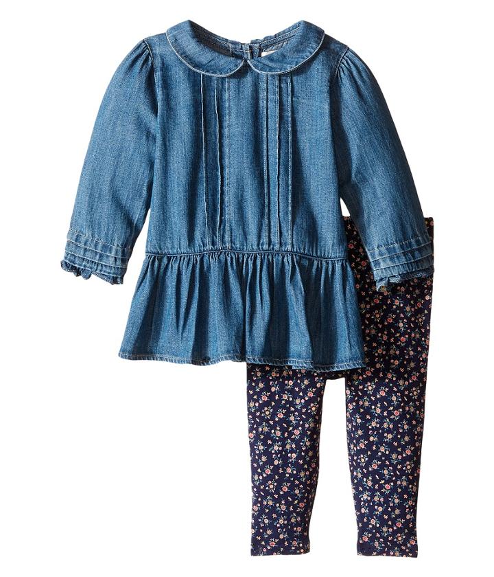Ralph Lauren Baby - Lightweight Denim Peplum Leggings Set