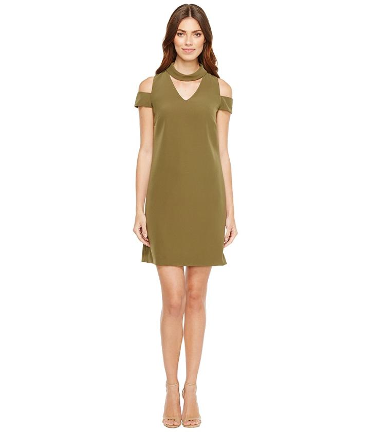 Tahari By Asl - Crepe Cold Shoulder Shift Dress