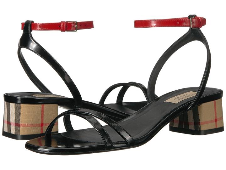 Burberry - Tartan And Patent Leather Block-heel Sandals