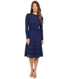 M Missoni - Solid Crew Neck Long Sleeve Mid Length Dress
