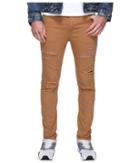 Rustic Dime - Shredded Biker Denim In Tobacco
