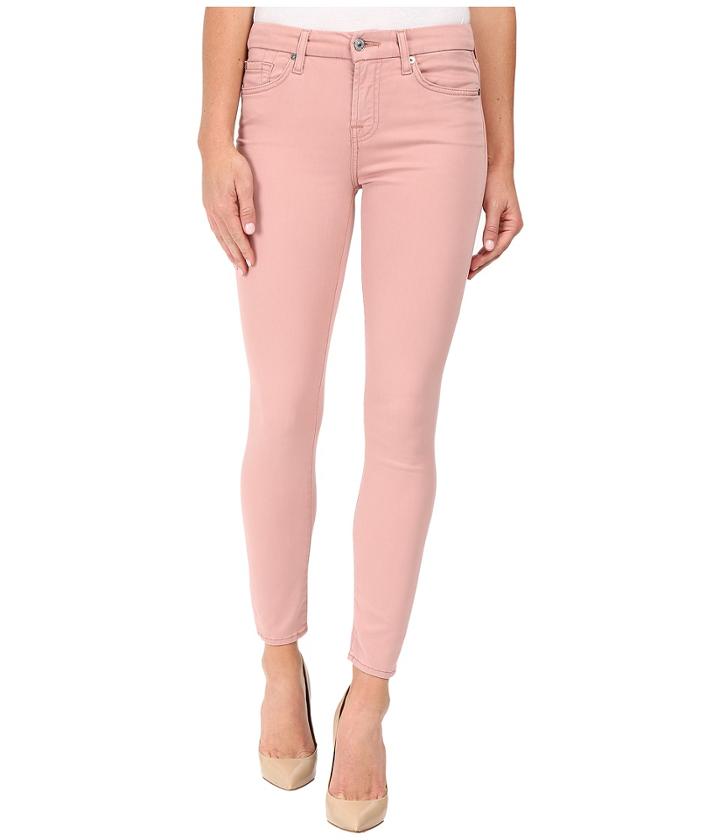 7 For All Mankind - The Ankle Skinny W/ Contour Waist Band In Pink Rose