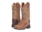 Old West Kids Boots - Square Toe Crepe Sole Tan Fry