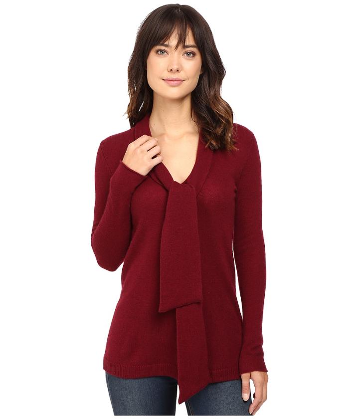 Christin Michaels - Victoria Tie Neck Cashmere Tunic