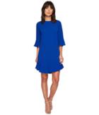 Cece - 3/4 Sleeve Ruffle Hem Shift Dress